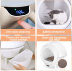 FRAPOW Self-Cleaning Automatic Cat Litter Box, No Scooping, Safety Protection Extra Large Cabin Weight Sensor APP Control Timer & Washable Cleaning Cabin