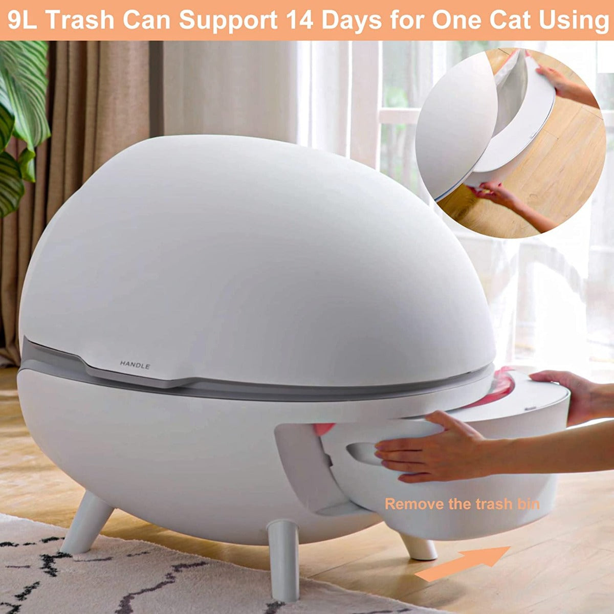 FRAPOW Self-Cleaning Automatic Cat Litter Box, No Scooping, Safety Protection Extra Large Cabin Weight Sensor APP Control Timer & Washable Cleaning Cabin