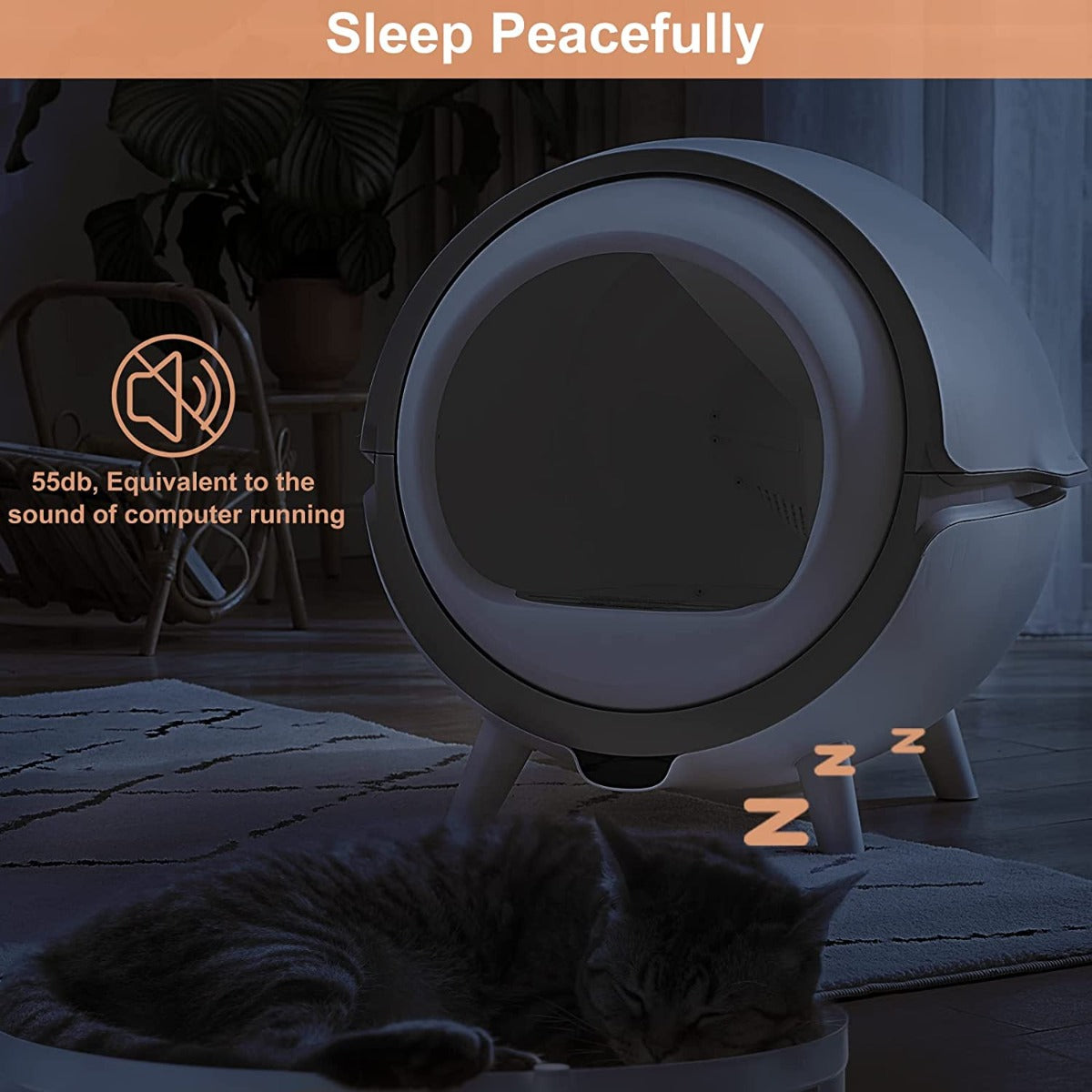 FRAPOW Self-Cleaning Automatic Cat Litter Box, No Scooping, Safety Protection Extra Large Cabin Weight Sensor APP Control Timer & Washable Cleaning Cabin