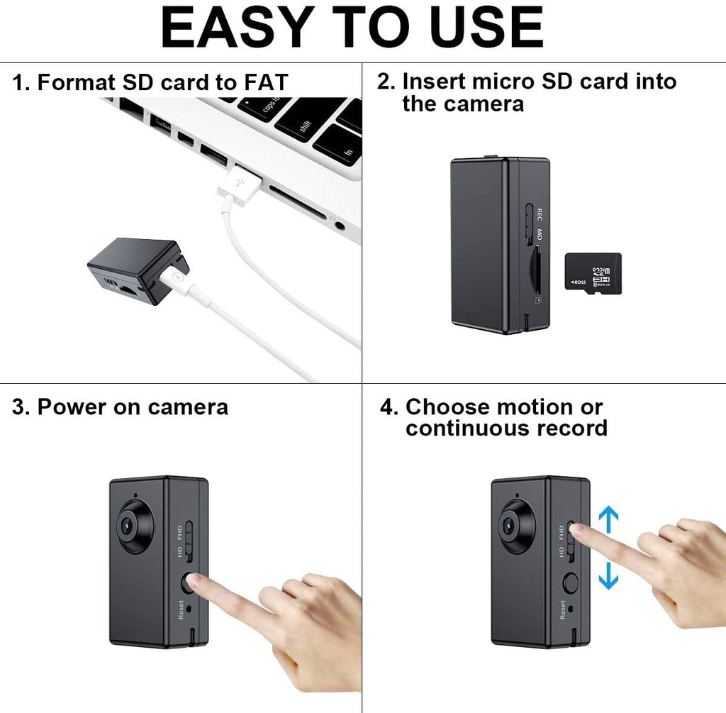 Mini Spy Camera, FUVISION Micro Camera with Motion Detect