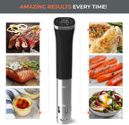 All In One Sous-Vide-Machine 1000W, 20 Sous Vide Reusable Vacuum Bags, Electric Pump, Sous Vide Clips, Cookbook