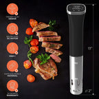 All In One Sous-Vide-Machine 1000W, 20 Sous Vide Reusable Vacuum Bags, Electric Pump, Sous Vide Clips, Cookbook