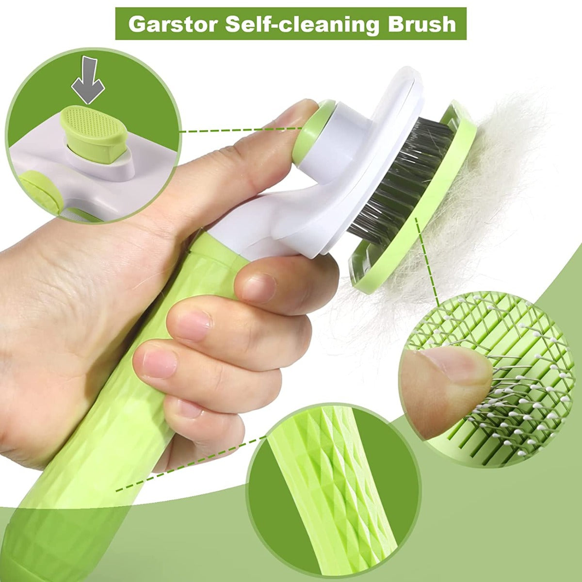Garstor Self Cleaning Grooming Slicker Brush for Cats and Dogs