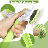 Garstor Self Cleaning Grooming Slicker Brush for Cats and Dogs
