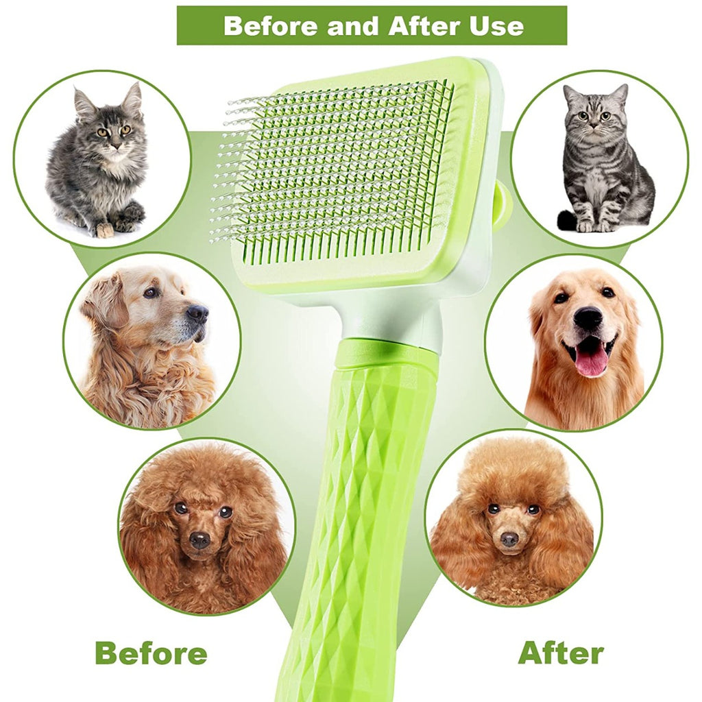 Garstor Self Cleaning Grooming Slicker Brush for Cats and Dogs