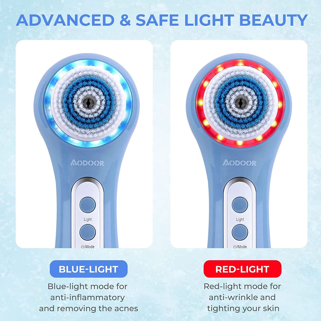 Generic IPX7 Waterproof Face Brush with 3 Modes, Electric Rechargeable Face Scrubber with 5 Brush Heads for Deep Cleansing, Gentle Exfoliating and Massaging