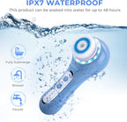 Generic IPX7 Waterproof Face Brush with 3 Modes, Electric Rechargeable Face Scrubber with 5 Brush Heads for Deep Cleansing, Gentle Exfoliating and Massaging