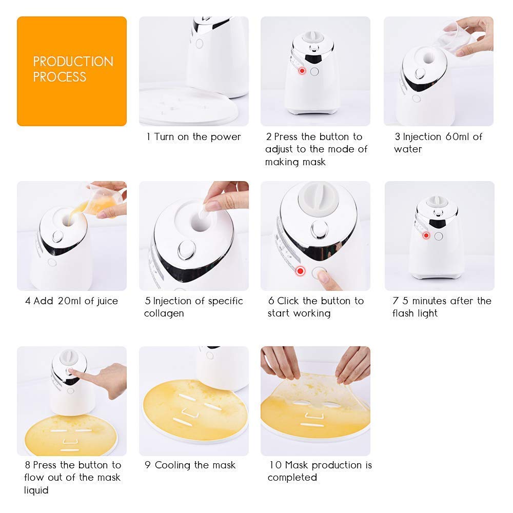 G FASHION STYLE Face Mask Maker Machine Kit WITH 32 COLLAGEN PILLS (Voice Prompts Version)