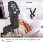 Greater Goods Kitchen Precision Cooking Machine 1100 Watts; Ultra Quiet Immersion Circulator With a Brushless Motor