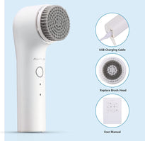 Glowa Sonic Facial Cleansing Brush with Gentle Exfoliating|Deep Cleansing|Mix Massaging 3 Acoustic Modes, Type-c Rechargeable, Waterproof, Includes Nylon and Silicone Brush Heads