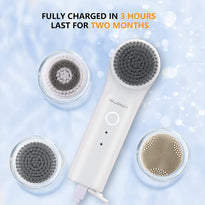 Glowa Sonic Facial Cleansing Brush with Gentle Exfoliating|Deep Cleansing|Mix Massaging 3 Acoustic Modes, Type-c Rechargeable, Waterproof, Includes Nylon and Silicone Brush Heads
