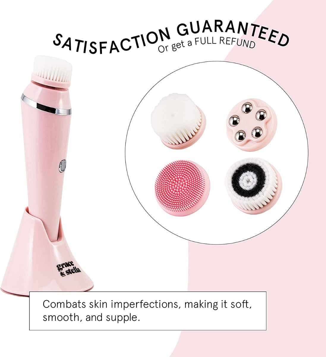 Facial Cleansing Brush for Cleansing and Exfoliating - Spinning Face Cleansing Brush (4 Brush Heads)
