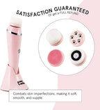 Facial Cleansing Brush for Cleansing and Exfoliating - Spinning Face Cleansing Brush (4 Brush Heads)