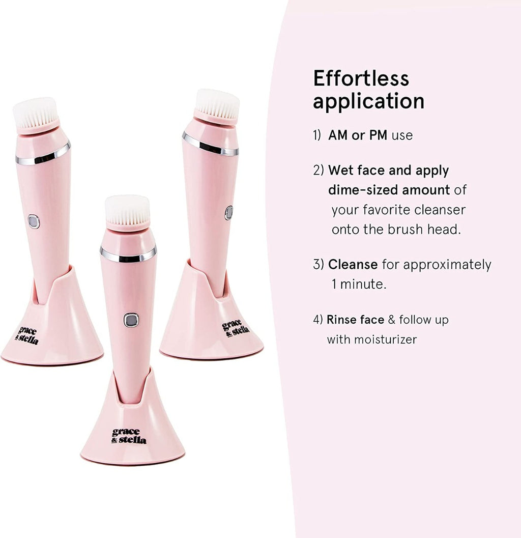 Facial Cleansing Brush for Cleansing and Exfoliating - Spinning Face Cleansing Brush (4 Brush Heads)