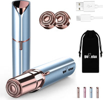 Gurelax Rechargeable Womens Facial Hair Removal Device for Face Included 2 x Replacement Heads ,Painless Hair Trimmer, for Lip, Mustache, Chin