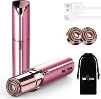 Gurelax Rechargeable Womens Facial Hair Removal Device for Face Included 2 x Replacement Heads ,Painless Hair Trimmer, for Lip, Mustache, Chin