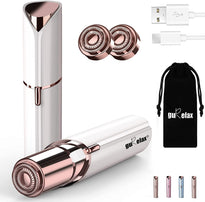 Gurelax Rechargeable Womens Facial Hair Removal Device for Face Included 2 x Replacement Heads ,Painless Hair Trimmer, for Lip, Mustache, Chin