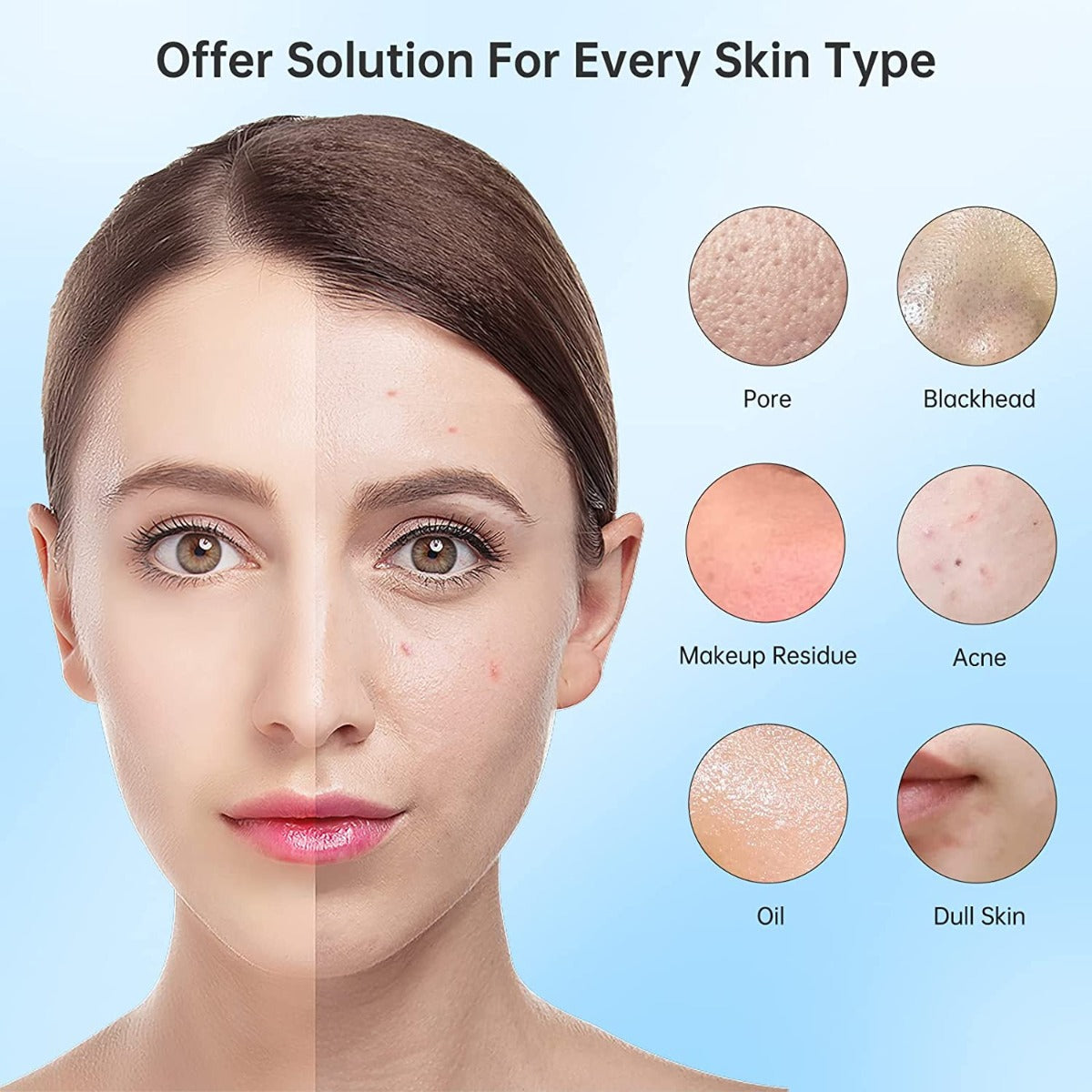 Hangsun Facial Cleansing Vibrating Face Brush SC200 Skin Care for Cleaning Exfoliating and Massaging with IPX7 Waterproof, 3 Speed Settings