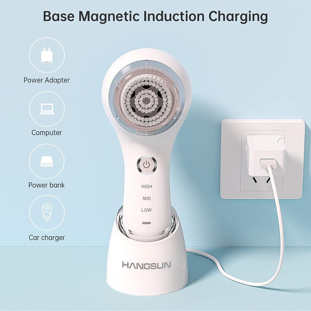 Hangsun Facial Cleansing Vibrating Face Brush SC200 Skin Care for Cleaning Exfoliating and Massaging with IPX7 Waterproof, 3 Speed Settings