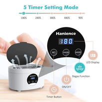 Hanience Ultrasonic Cleaner, 600ML with 5 Digital Timer and Degas, for Cleaning Jewelry, Ring, Silver, Dentures, Glasses and Watches