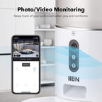HBN 4L Automatic Cat Feeder with HD 1080P Camera Voice Recorder, Wi-Fi Enabled App Control