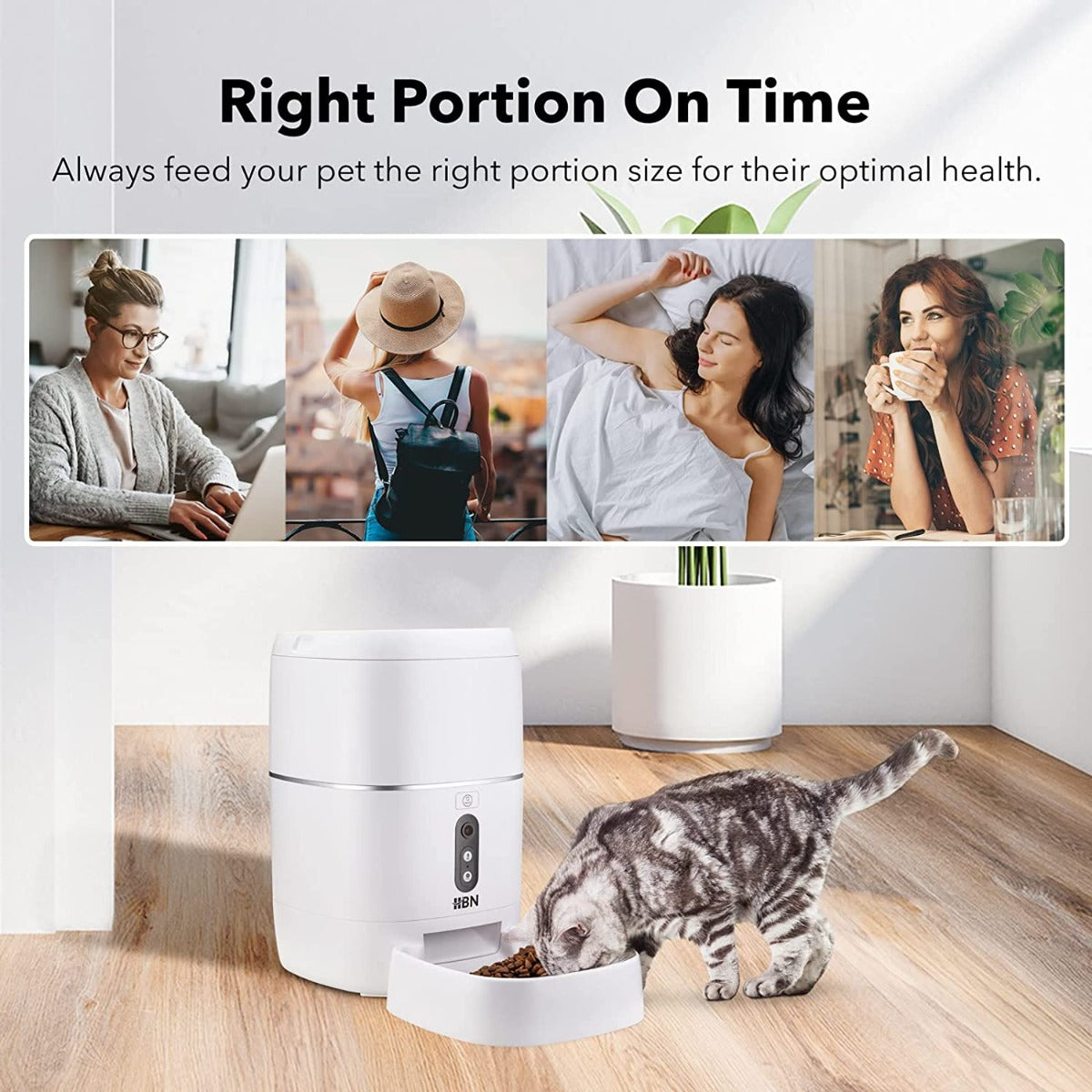 HBN Automatic Cat Feeder with HD 1080P Camera,6L Voice Recorder, Wi-Fi Enabled App Control
