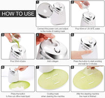 HDLWIS Facial Mask Machine, DIY Face Mask Machine Multi-Function Automatic Natural Fruit Vegetable Face Mask Maker with Human Voice Reminder & 32 Counts Collagen Pills