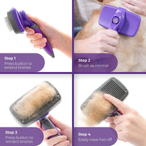 Hertzko Self Cleaning Grooming Slicker Brush for Cats and Dogs