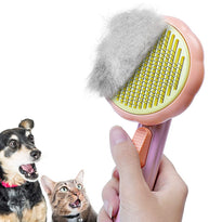 HICC GROOM! Dog & Cat Self Cleaning Pain-Free Bristles Brush for Shedding and Grooming
