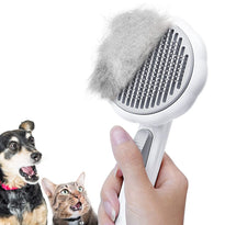 HICC GROOM! Dog & Cat Self Cleaning Pain-Free Bristles Brush for Shedding and Grooming