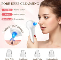 Facial Cleansing Brush with LCD Screen, Rechargeable Blackhead Remover Vacuum, IPX7 Waterproof 3 in 1 Face Scrubber for Exfoliating, Massaging and Deep Pore Cleansing