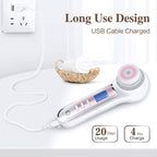 Facial Cleansing Brush with LCD Screen, Rechargeable Blackhead Remover Vacuum, IPX7 Waterproof 3 in 1 Face Scrubber for Exfoliating, Massaging and Deep Pore Cleansing