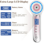 Facial Cleansing Brush with LCD Screen, Rechargeable Blackhead Remover Vacuum, IPX7 Waterproof 3 in 1 Face Scrubber for Exfoliating, Massaging and Deep Pore Cleansing