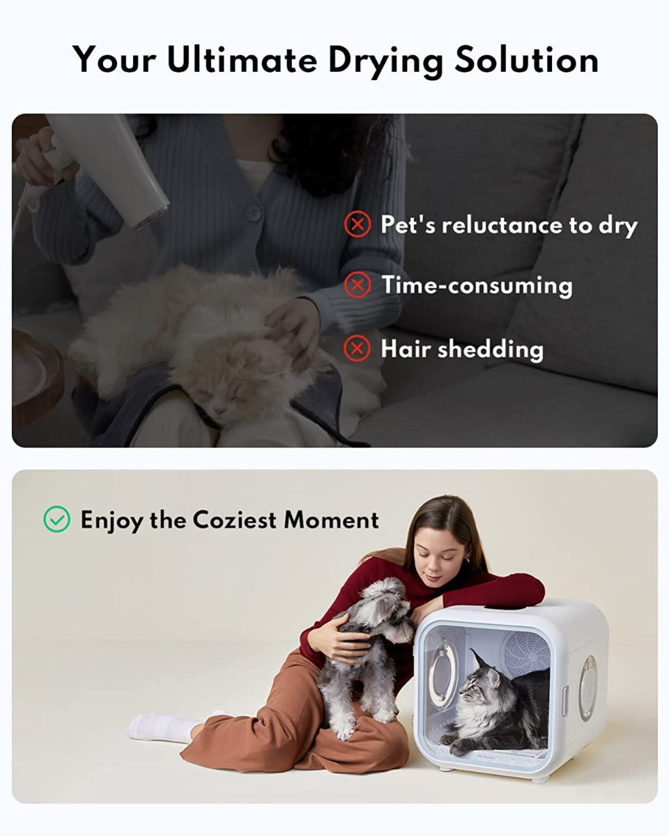 Homerunpet Drybo Plus Automatic Pet Dryer for Cats and Small Dogs with Smart Temperature Control and 360 Drying