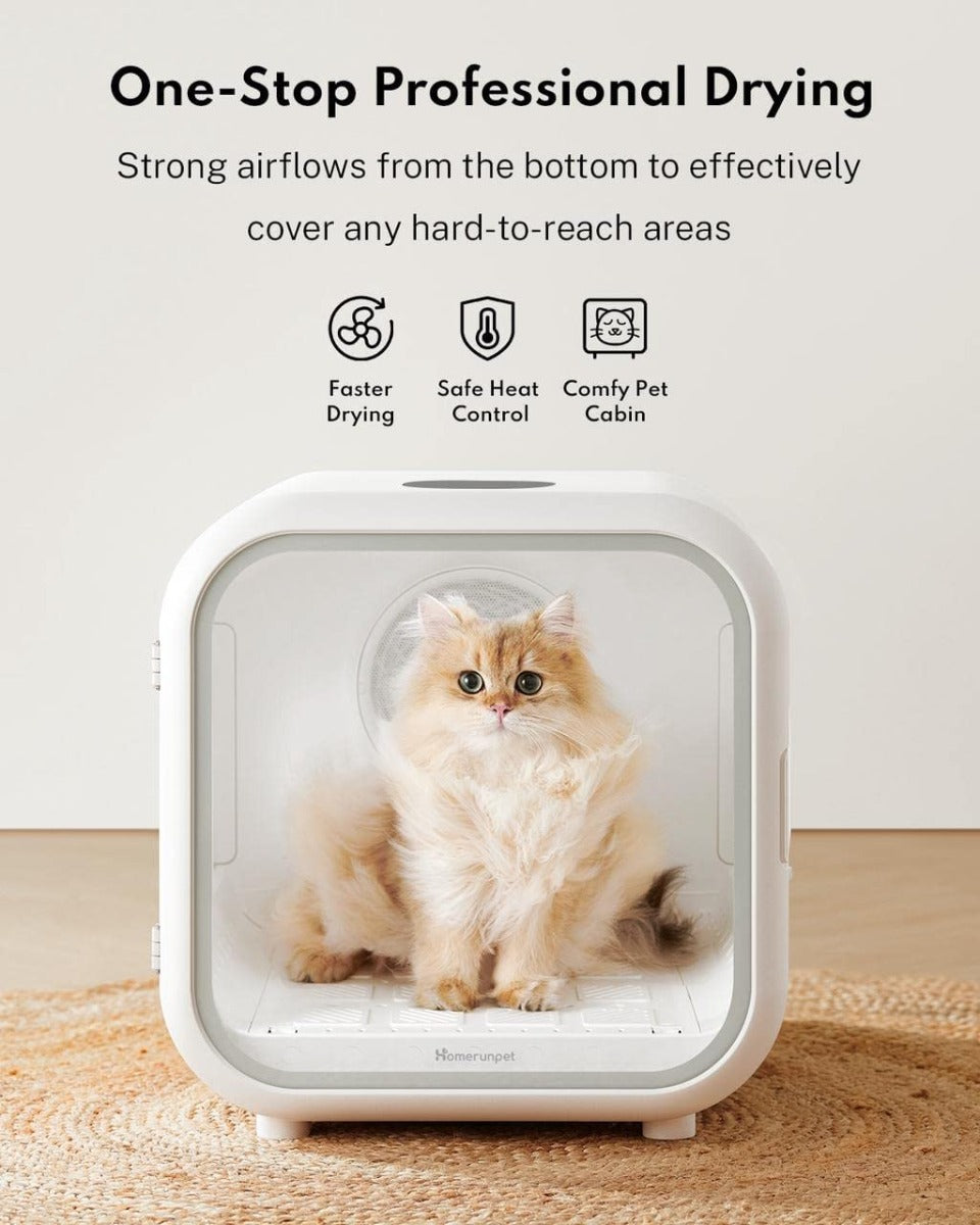 Homerunpet Drybo Plus Automatic Pet Dryer for Cats and Small Dogs with Smart Temperature Control and 360 Drying