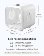 Homerunpet Drybo Plus Automatic Pet Dryer for Cats and Small Dogs with Smart Temperature Control and 360 Drying