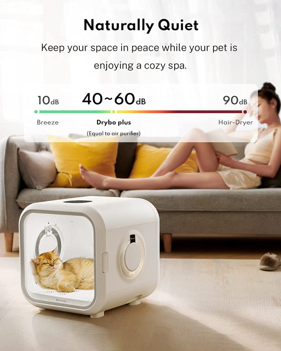 Homerunpet Drybo Plus Automatic Pet Dryer for Cats and Small Dogs with Smart Temperature Control and 360 Drying