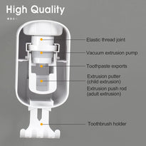 iHave Wall Mounted Toothpaste Dispenser and Toothbrush Holder for Bathrooms