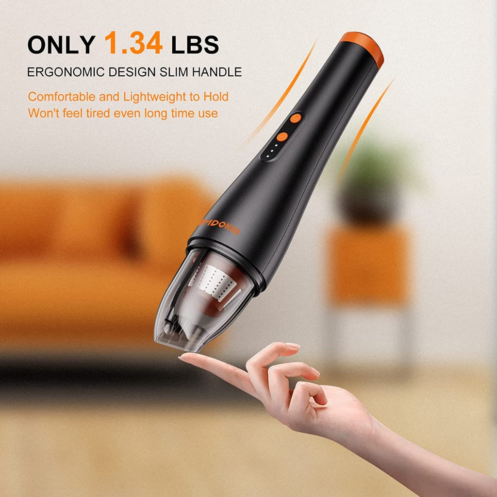 iMMDOKIN Mini Portable 8000Pa Hand Vacuum Cleaner with LED Headlights & Replaceable Battery for Car Interior, Pet Hair, Home, Office Cleaning