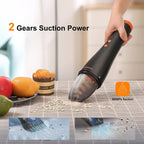 iMMDOKIN Mini Portable 8000Pa Hand Vacuum Cleaner with LED Headlights & Replaceable Battery for Car Interior, Pet Hair, Home, Office Cleaning