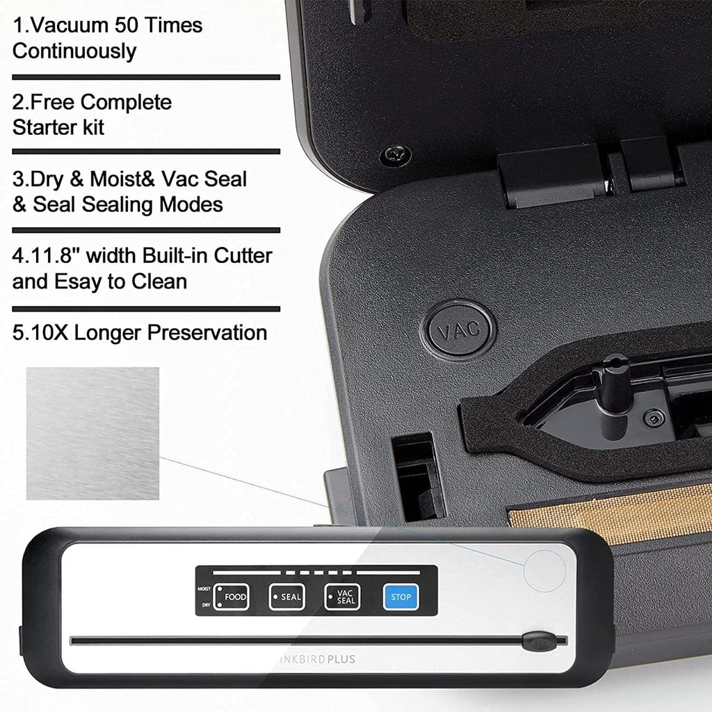 Inkbird WiFi Sous-Vide-Machine & Vacuum Sealer Machine 1000W w/ Recipes on APP Precision Cooker with Starter Kit