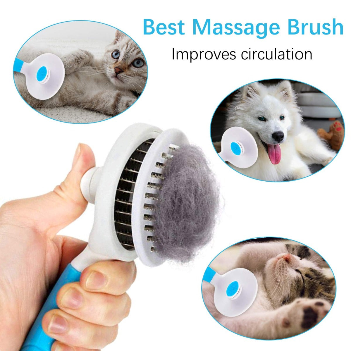 ItPlus Self Cleaning Grooming Slicker Brush for Cats and Dogs