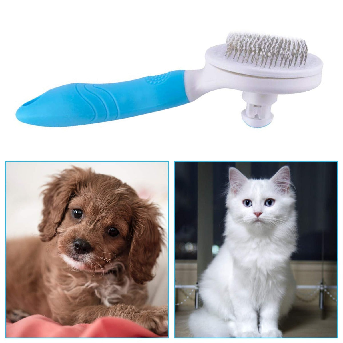 ItPlus Self Cleaning Grooming Slicker Brush for Cats and Dogs