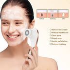 Rechargeable Facial Exfoliator IPX-7 Waterproof Facial Cleansing Brush for Exfoliating, Massaging and Deep Cleansing with 4 Brush Heads