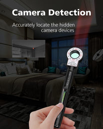 Jepwco G8 Elite RF Detector (Round), Portable Wireless Hidden Camera Detectors with 12 Levels Sensitivity Elite