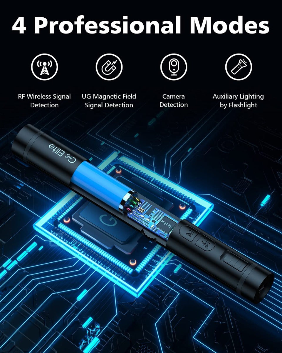 Jepwco G8 Elite RF Detector (Round), Portable Wireless Hidden Camera Detectors with 12 Levels Sensitivity Elite