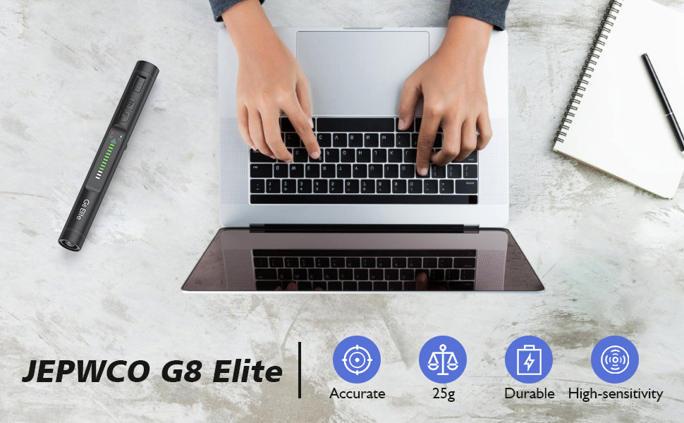 Jepwco G8 Elite RF Detector (Round), Portable Wireless Hidden Camera Detectors with 12 Levels Sensitivity Elite