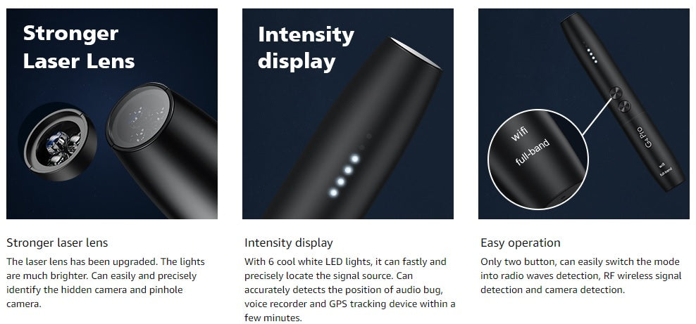 Jepwco G4 Pro Anti Spy Detector for Wireless Audio Bug Camera, Bug Detector Pro