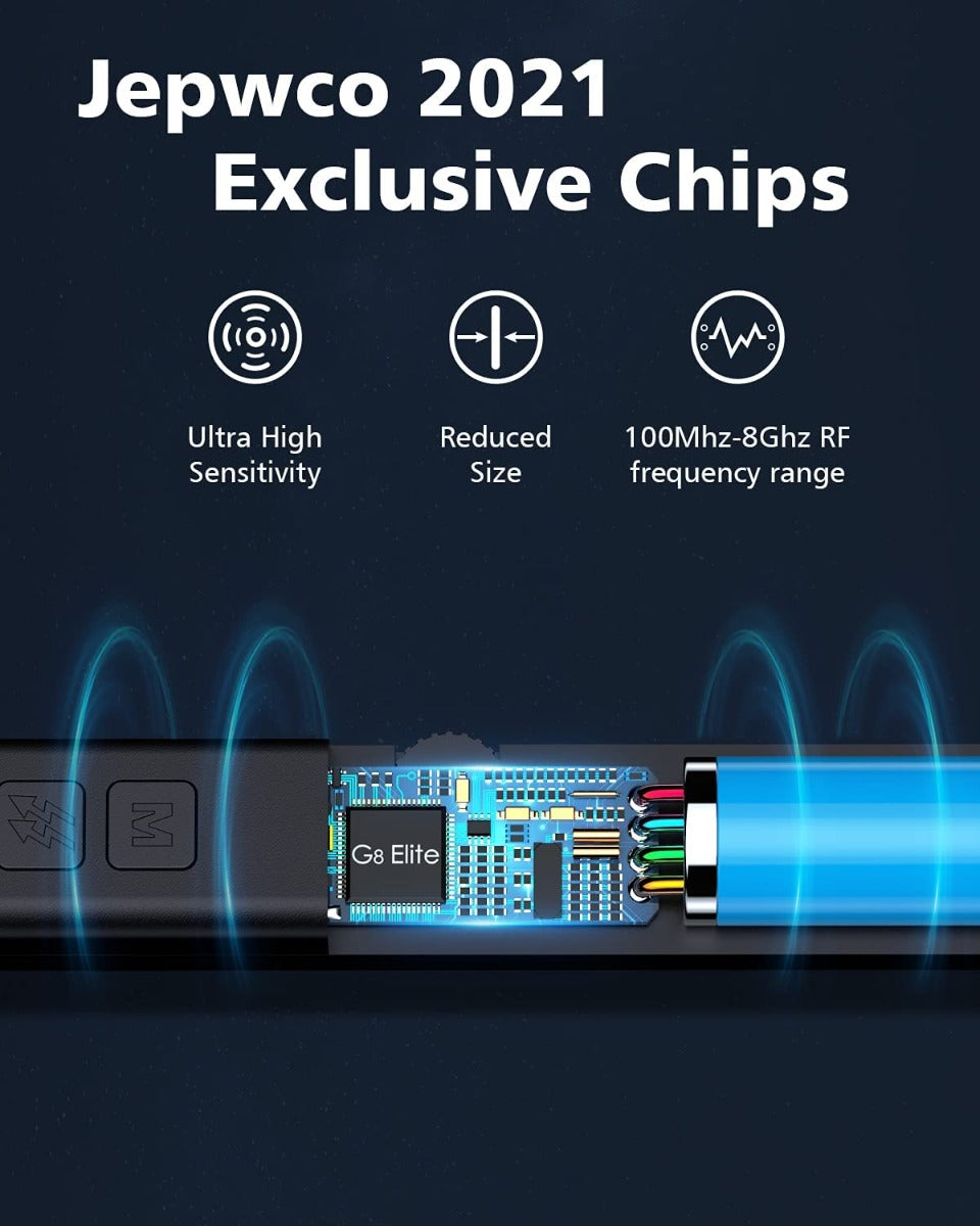 Jepwco G8 Elite RF Detector (Rec), Portable Wireless Hidden Camera Detectors with 12 Levels Sensitivity Elite