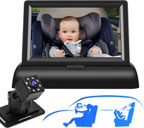 JEUNHEEN Baby Car Camera 4.3" Display with Night Vision, to Easily Observe The Baby's Move